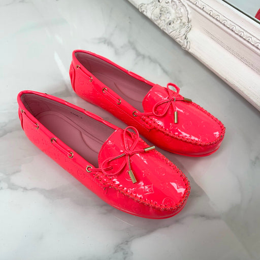 Paige - Pink Patent Embossed Driving Loafer