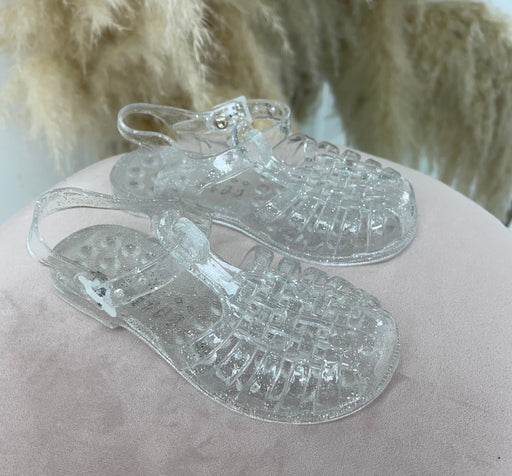 Baby Bella -  Clear Transparent Glitter Kids Jelly Strap On Sandals