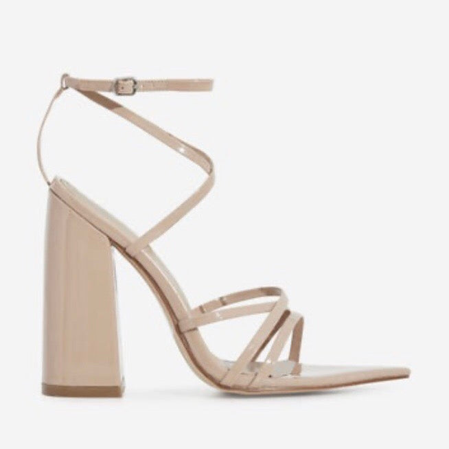 Yara Silver Strappy Block Heeled Sandal – Get That Trend