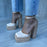 Donatella - Beige Satin Platform Block Heels